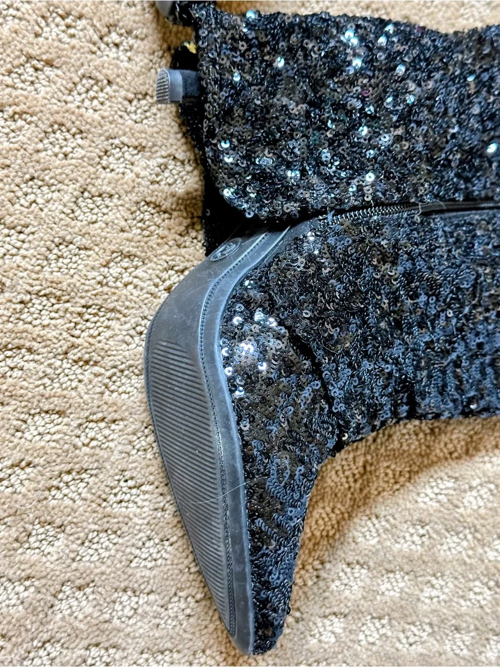 a new day Black Sequined Over-the-Knee Boots